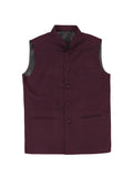 Blacksmith Maroon and White Diamond Modi Jacket for Men - Maroon and White Diamond Nehru Jacket for Men