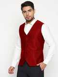 Blacksmith Red and White Diamond Waist Coat for Men