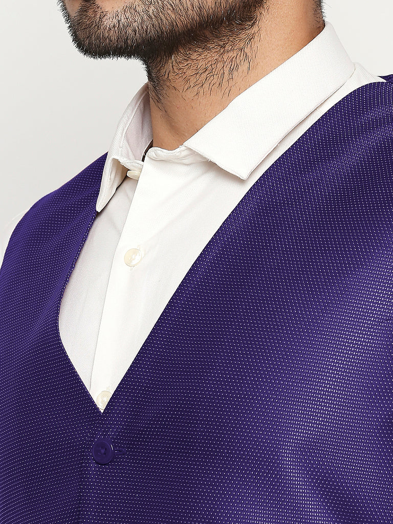 Blacksmith Purple and White Diamond Waist Coat for Men