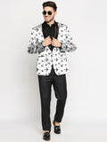 Blacksmith | Blacksmith Fashion | Blacksmith White And Black Aeroplanes Printed Tuxedo For Men | Blacksmith suit for men.