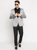 Blacksmith | Blacksmith Fashion | Blacksmith White Colourfull Aeroplanes Note Printed Tuxedo For Men | Blacksmith suit for men.