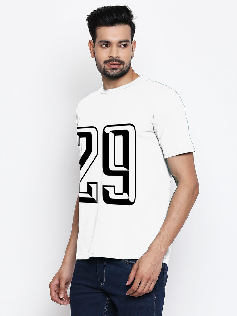Blacksmith | Blacksmith Fashion | Blacksmith White Number 29 Round Neck Printed T-shirt