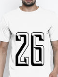 Blacksmith | Blacksmith Fashion | Blacksmith White Number 26 Round Neck Printed T-shirt