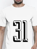 Blacksmith | Blacksmith Fashion | Blacksmith White Number 31 Round Neck Printed T-shirt