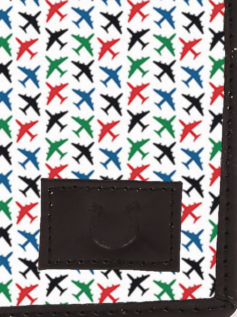 Blacksmith White colourfull Aeroplanes Printed Wallet For Men.