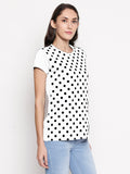 Blacksmith | Blacksmith Fashion | White And Black 100% cotton Polka t-shirts for women
