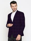 Blacksmith | Blacksmith Fashion | Blacksmith Tweed Wine Checks Blazer for Men | Blacksmith suit for men.