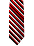 Blacksmith Red,Black and White Stripes Printed Tie for Men - Fashion Accessories for Blazer , Tuxedo or Coat