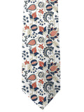 Blacksmith White, Blue And Red Floral Printed Tie for Men