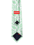 Blacksmith White And Green Leaves Printed Tie for Men