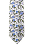 Blacksmith White Blue And Grey Printed Tie for Men