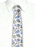 Blacksmith White Blue And Grey Printed Tie for Men