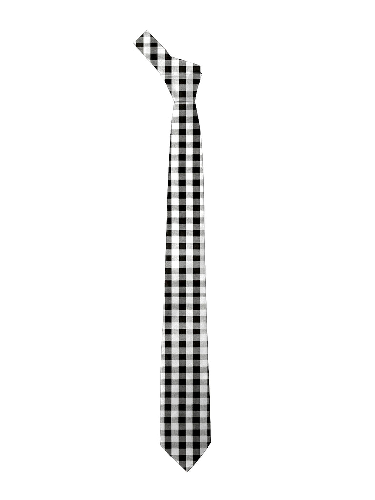 Blacksmith Black and White Checks Printed Tie for Men - Fashion Accessories for Blazer , Tuxedo or Coat