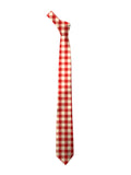 Blacksmith Red and Beige Checks Printed Tie for Men - Fashion Accessories for Blazer , Tuxedo or Coat