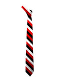 Blacksmith Red,Black and White Stripes Printed Tie for Men - Fashion Accessories for Blazer , Tuxedo or Coat