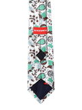 Blacksmith White Brown And Green Printed Tie for Men