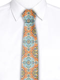 Blacksmith Orange Printed Tie for Men