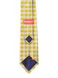 Blacksmith Yellow Gingham Checks Printed Tie for Men - Fashion Accessories for Blazer , Tuxedo or Coat