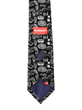 Blacksmith Pizza Pasta Black Printed Tie for Men - Fashion Accessories for Blazer , Tuxedo or Coat