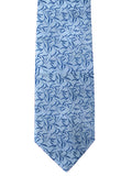 Blacksmith Grey and Blue Leaves Jacquard Tie for Men